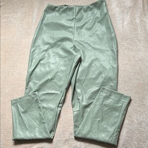 Fabletics Green Faux Leather Leggings